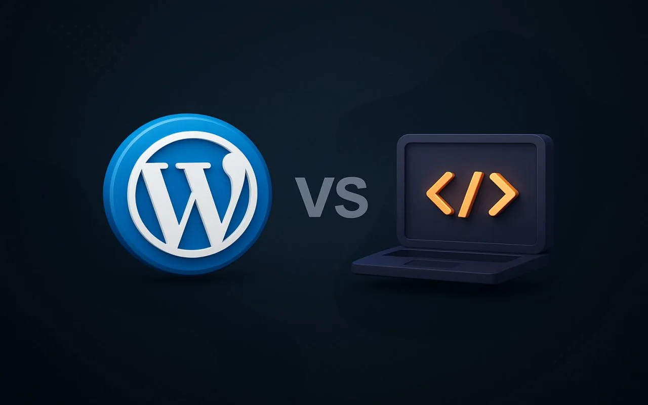 Comparação visual entre um site sobrecarregado e um site com código otimizado