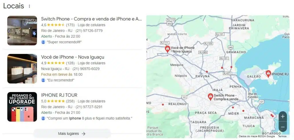 Mapa de São João de Meriti representando uma estratégia de SEO local